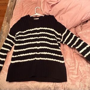 Philosophy Black and White Striped Sweater